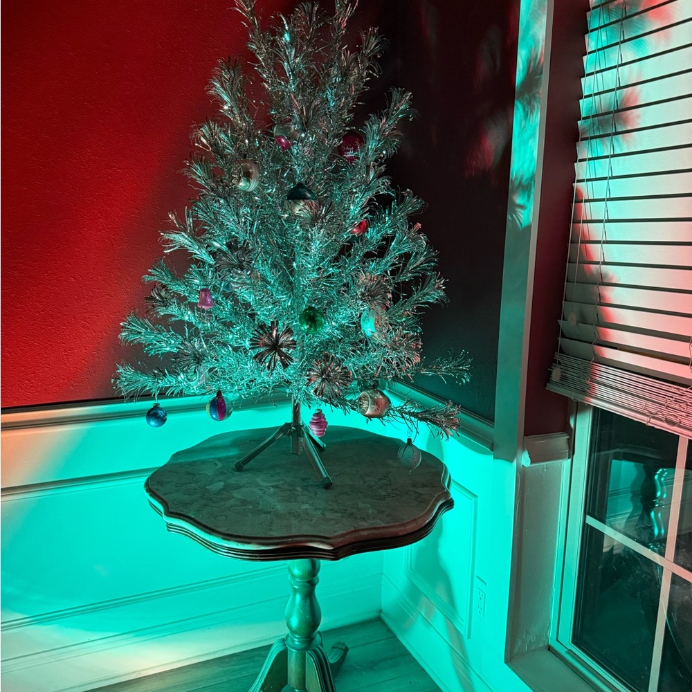Silver Holiday Tabletop Tree - decorations not included